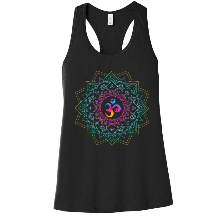 Om Meditations Mandalas Yoga Women's Racerback Tank