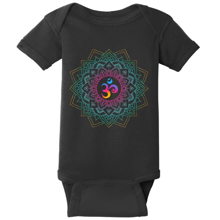 Om Meditations Mandalas Yoga Baby Bodysuit