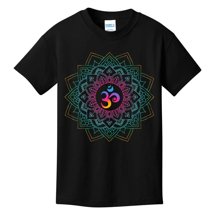 Om Meditations Mandalas Yoga Kids T-Shirt