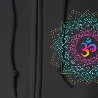 Om Meditations Mandalas Yoga Full Zip Hoodie