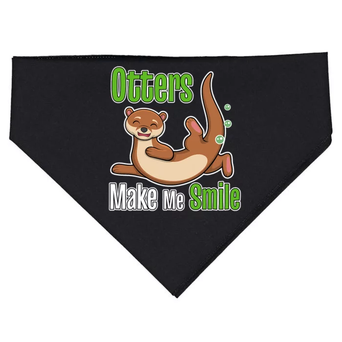 Otters Make Me Smile Wildlife Nature Sea Otters USA-Made Doggie Bandana