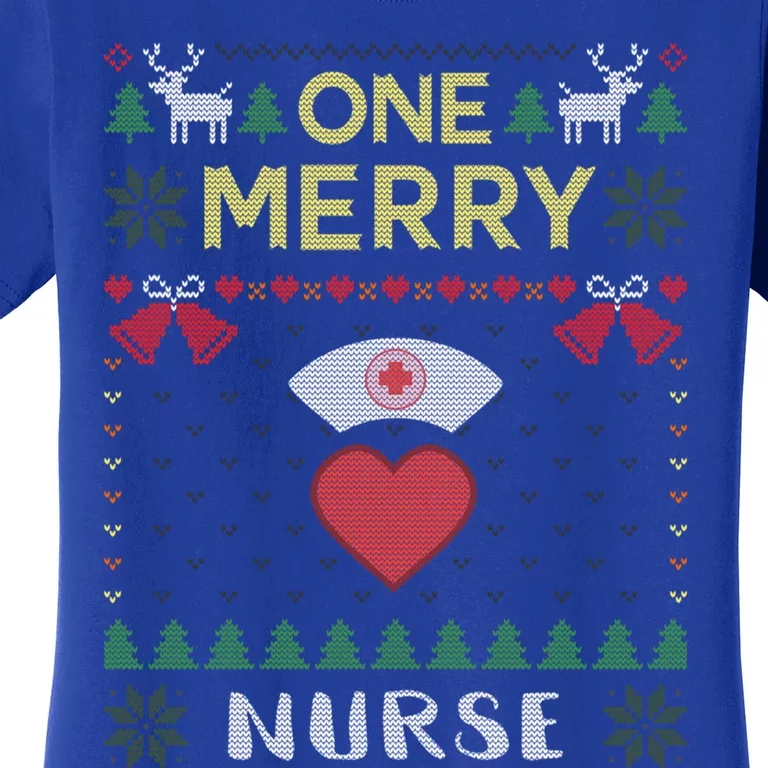 One Merry Nurse Rn Nursing Hospital Ugly Christmas Sweater Gift Women's T-Shirt