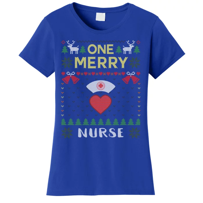 One Merry Nurse Rn Nursing Hospital Ugly Christmas Sweater Gift Women's T-Shirt