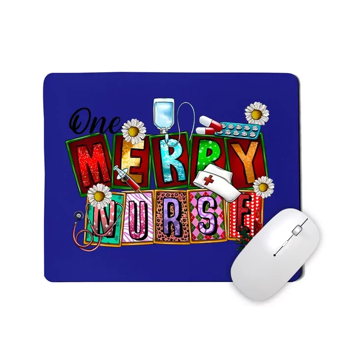 One Merry Nurse Christmas Cute Xmas Nursing Scrub Nurse Life Gift Mousepad