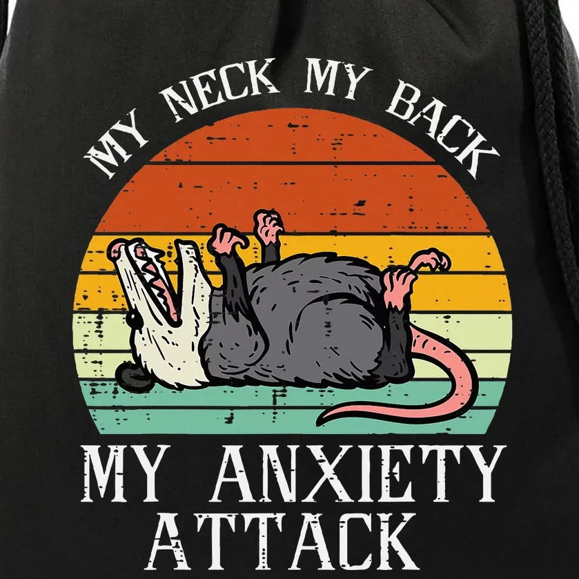 Opossum My Neck Back Anxiety Attack Possum Song Drawstring Bag