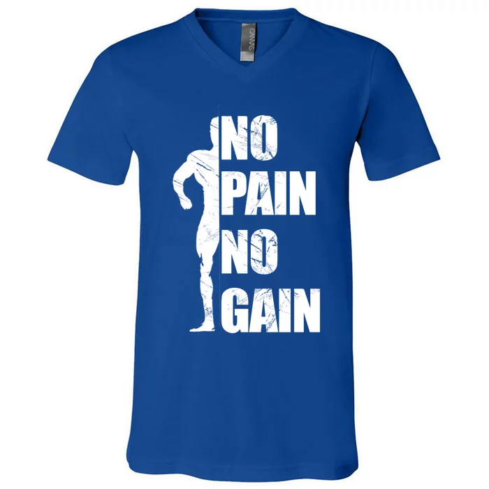 Original Motivation No Pain No Gain Gym Funny Gift Meaningful Gift V-Neck T-Shirt