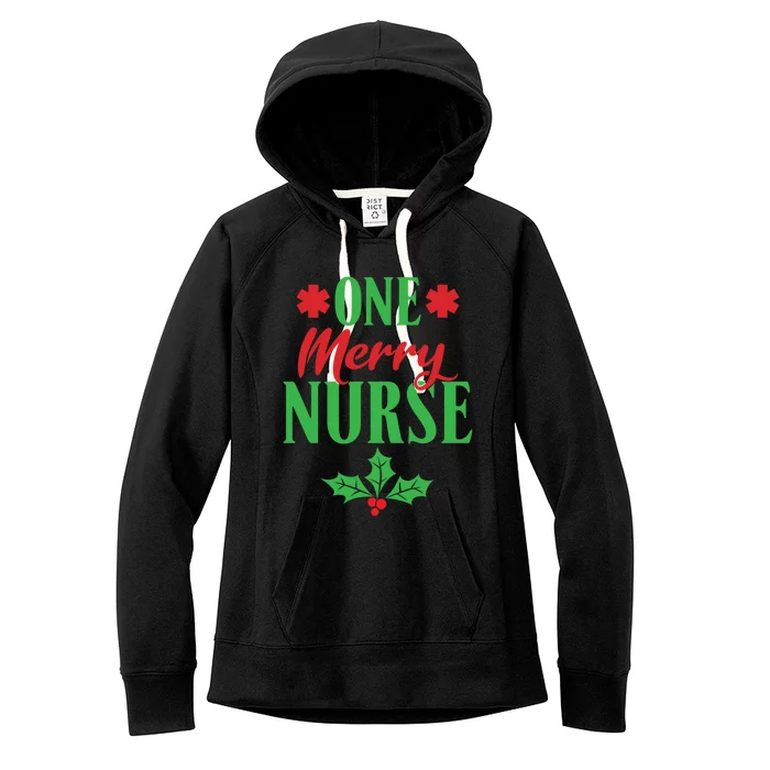 One Merry Nurse Work Hospital Nursing Christmas Meaningful Gift Women's Fleece Hoodie