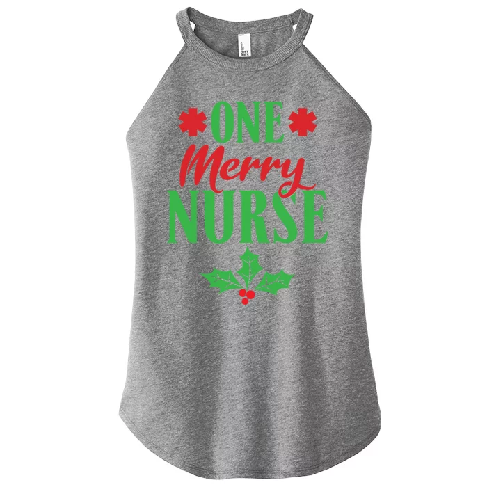 One Merry Nurse Work Hospital Nursing Christmas Meaningful Gift Women’s Perfect Tri Rocker Tank