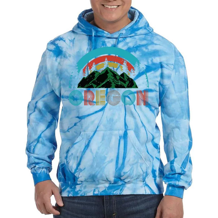 Oregon Mountains Outdoor Camping Hiking Gift Tie Dye Hoodie