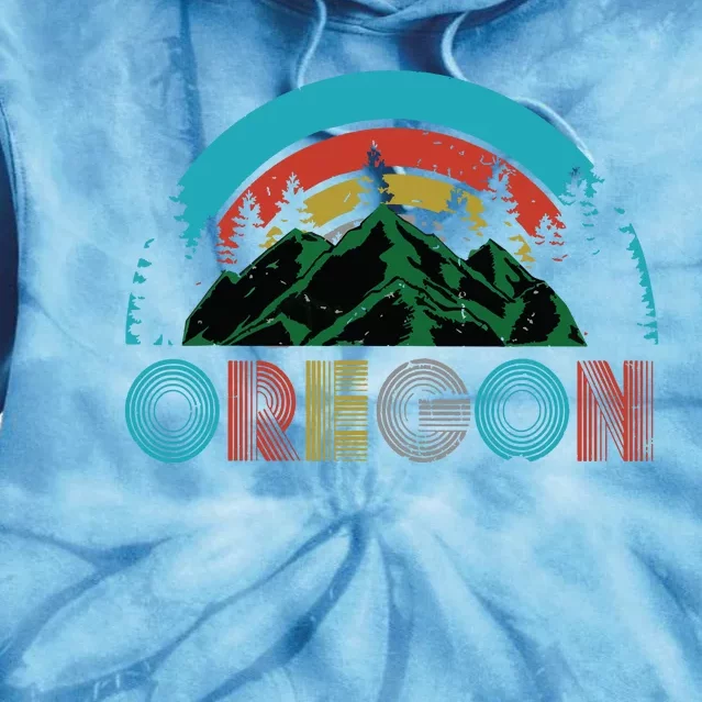 Oregon Mountains Outdoor Camping Hiking Gift Tie Dye Hoodie