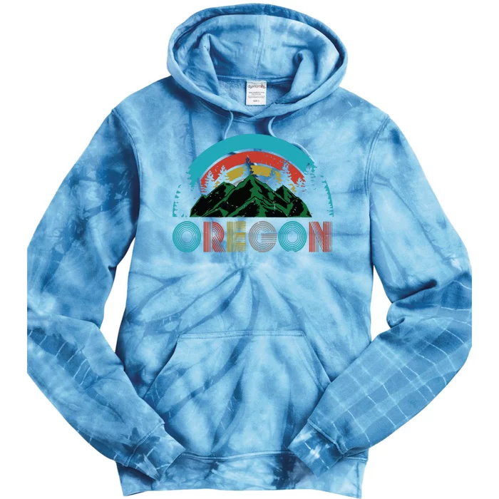 Oregon Mountains Outdoor Camping Hiking Gift Tie Dye Hoodie