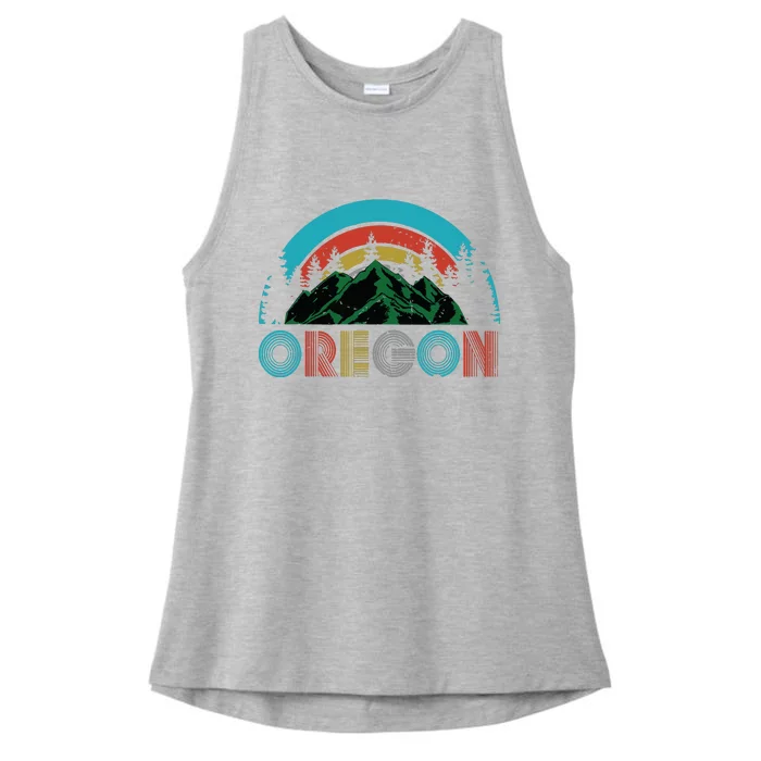 Oregon Mountains Outdoor Camping Hiking Gift Ladies Tri-Blend Wicking Tank