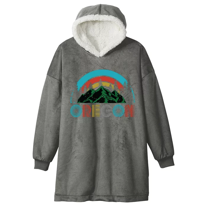 Oregon Mountains Outdoor Camping Hiking Gift Hooded Wearable Blanket