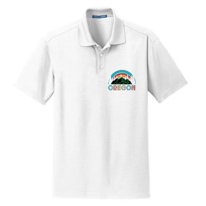 Oregon Mountains Outdoor Camping Hiking Gift Dry Zone Grid Performance Polo