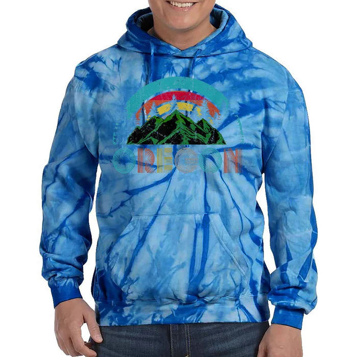 Oregon Mountains Outdoor Camping Hiking Tie Dye Hoodie