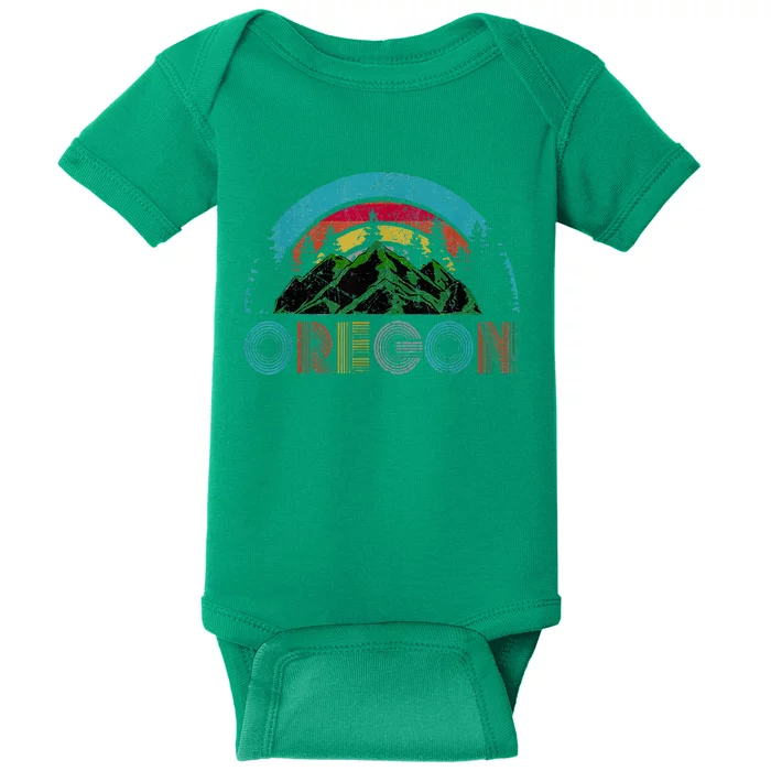 Oregon Mountains Outdoor Camping Hiking Baby Bodysuit