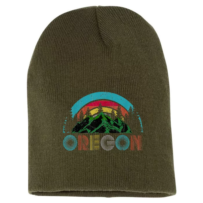 Oregon Mountains Outdoor Camping Hiking Short Acrylic Beanie