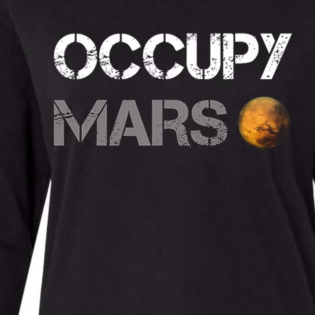 Occupy Mars Womens Cotton Relaxed Long Sleeve T-Shirt