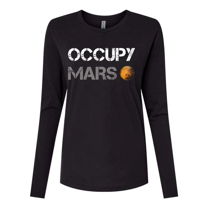 Occupy Mars Womens Cotton Relaxed Long Sleeve T-Shirt