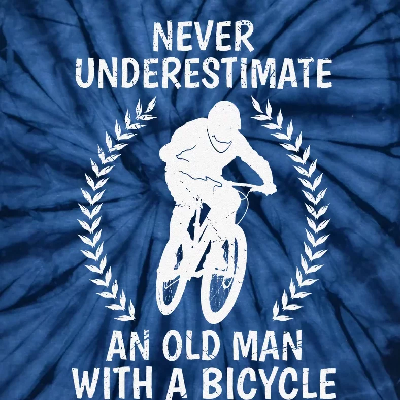 Old Man On Mountain Bike Bicycle Dad Pensioner Biker Tie-Dye T-Shirt