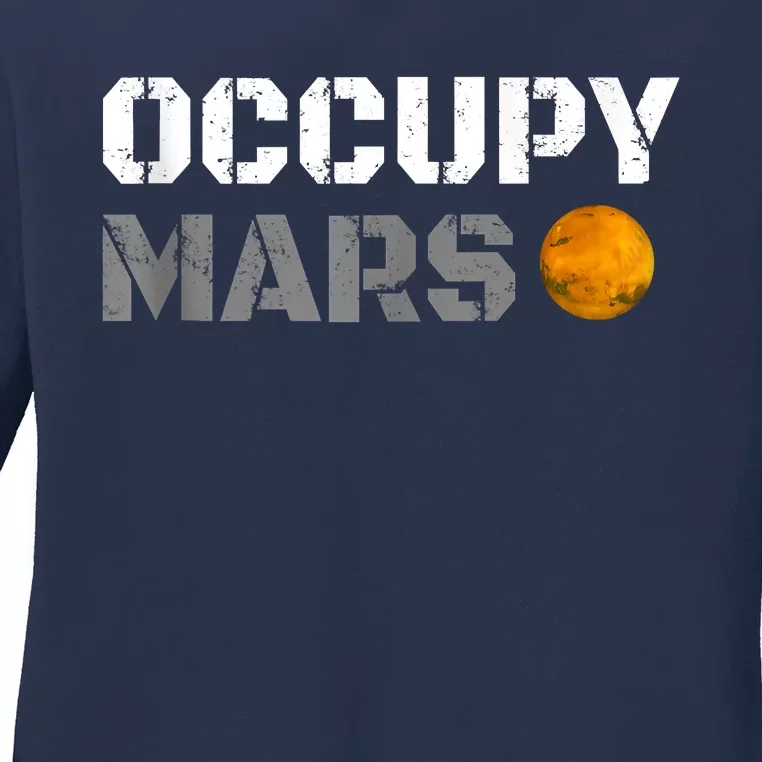 OCCUPY MARS Ladies Long Sleeve Shirt