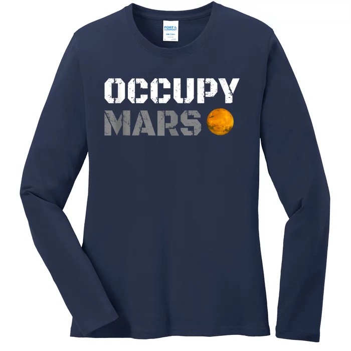 OCCUPY MARS Ladies Long Sleeve Shirt