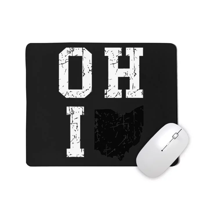 Ohio Map OH Home Shape State Vintage Grunge Mousepad