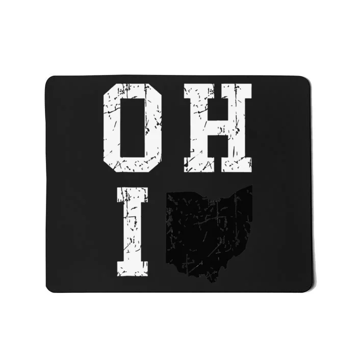 Ohio Map OH Home Shape State Vintage Grunge Mousepad