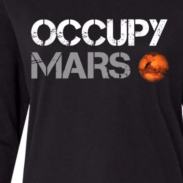 Occupy Mars Womens Cotton Relaxed Long Sleeve T-Shirt