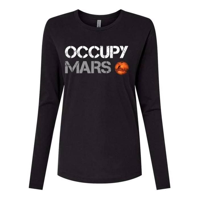 Occupy Mars Womens Cotton Relaxed Long Sleeve T-Shirt