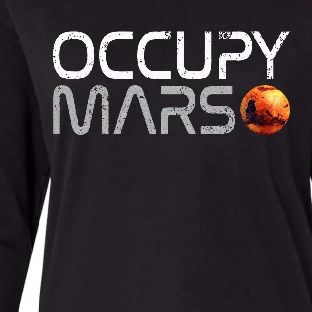 Occupy Mars Womens Cotton Relaxed Long Sleeve T-Shirt