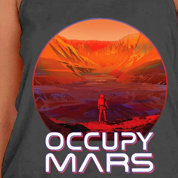 Occupy Mars Perseverance Rover Landing Terraform Colonize Women's Knotted Racerback Tank