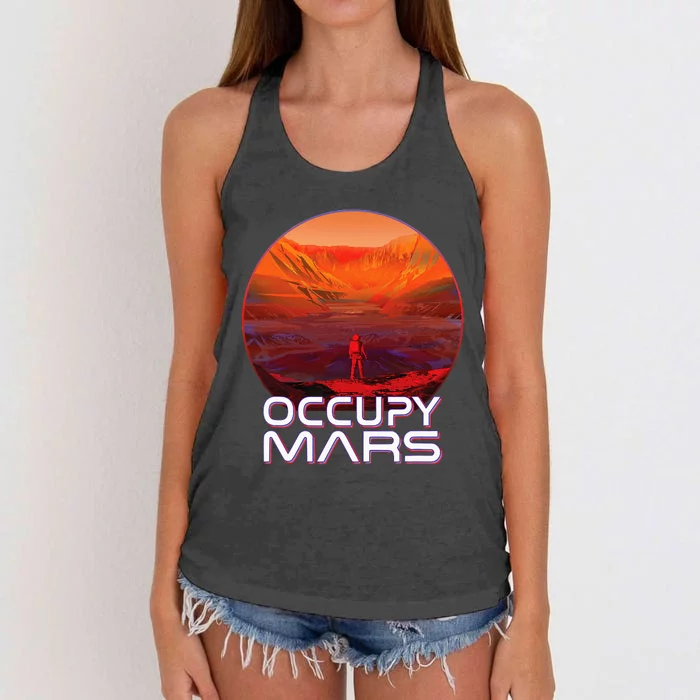 Occupy Mars Perseverance Rover Landing Terraform Colonize Women's Knotted Racerback Tank