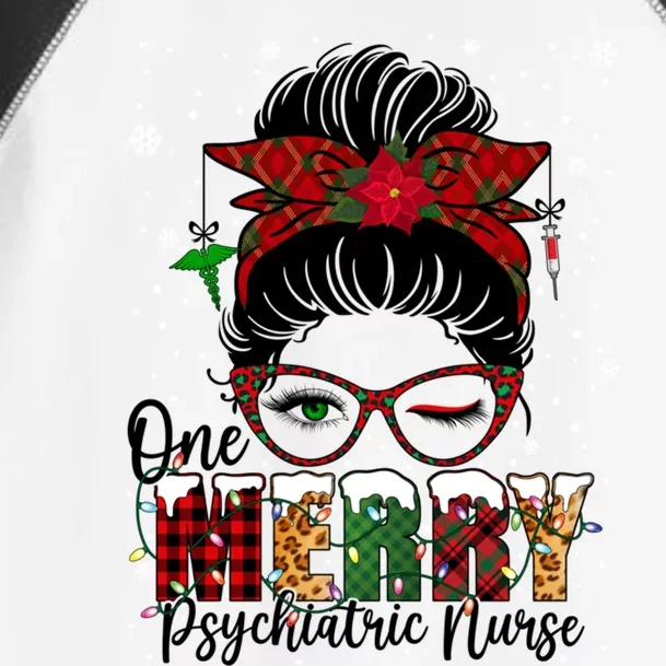 One Merry Psychiatric Nurse Messy Bun Xmas Love Nurse Life Gift Toddler Fine Jersey T-Shirt