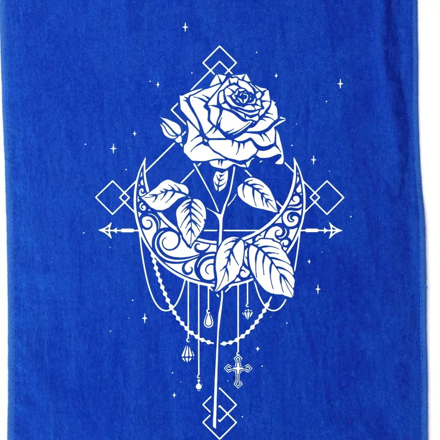 Occult Moon Rose Gothic Witch Wicca Platinum Collection Golf Towel