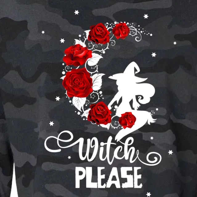 Occult Moon Roses Pagan Wicca Witch Please Gift Cropped Pullover Crew