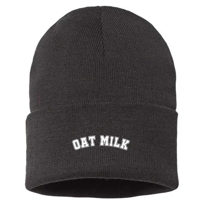 Oat Milk Retro Sports Arch Sustainable Knit Beanie