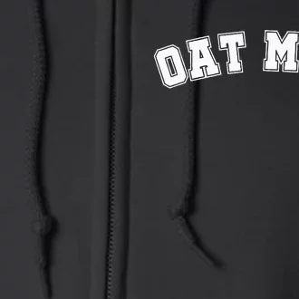 Oat Milk Retro Sports Arch Full Zip Hoodie