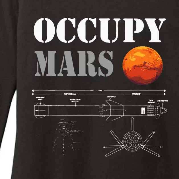 Occupy Mars Starship Rocket Womens CVC Long Sleeve Shirt