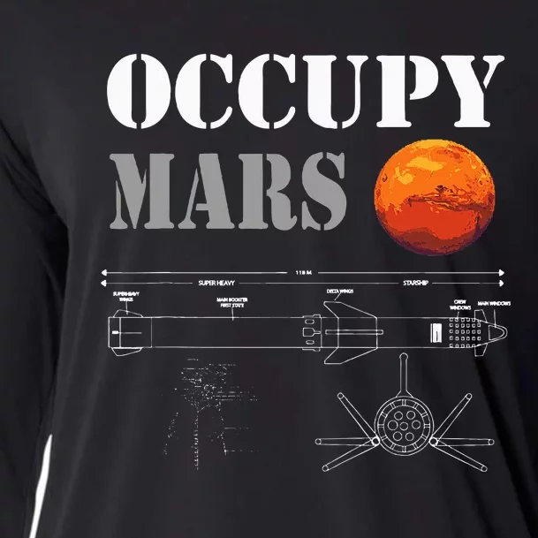 Occupy Mars Starship Rocket Cooling Performance Long Sleeve Crew