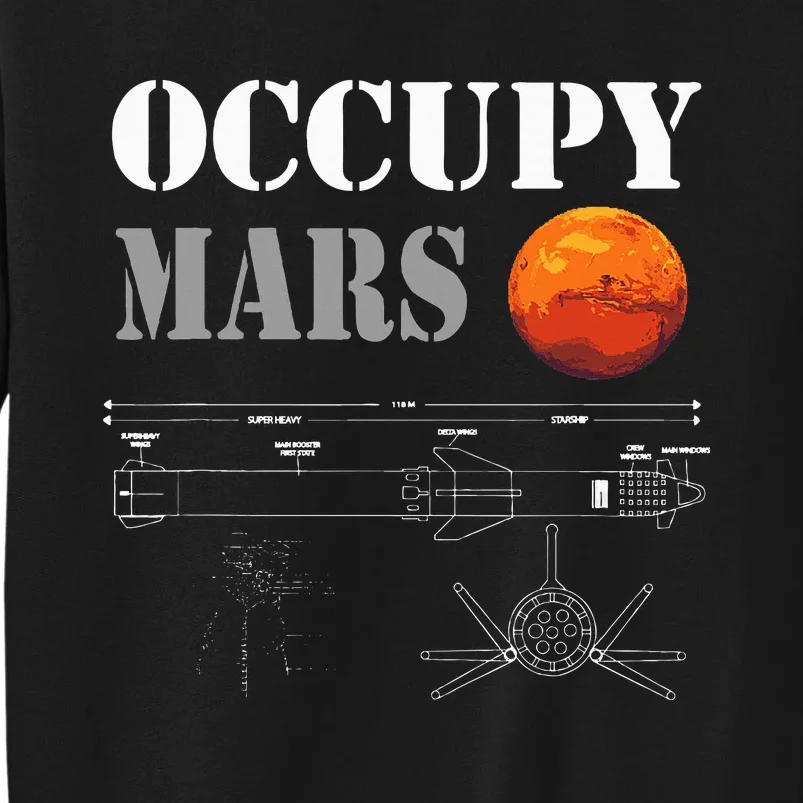 Occupy Mars Starship Rocket Tall Sweatshirt