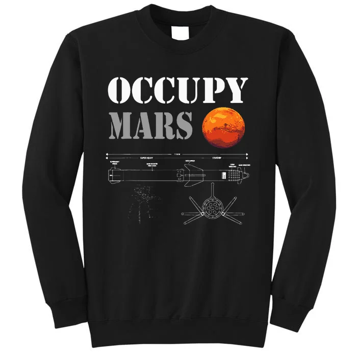 Occupy Mars Starship Rocket Tall Sweatshirt