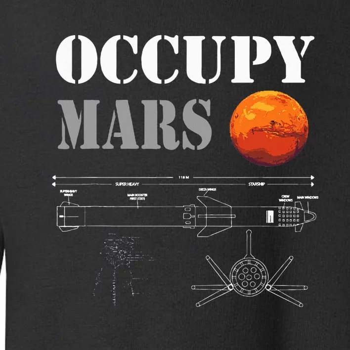 Occupy Mars Starship Rocket Toddler Sweatshirt