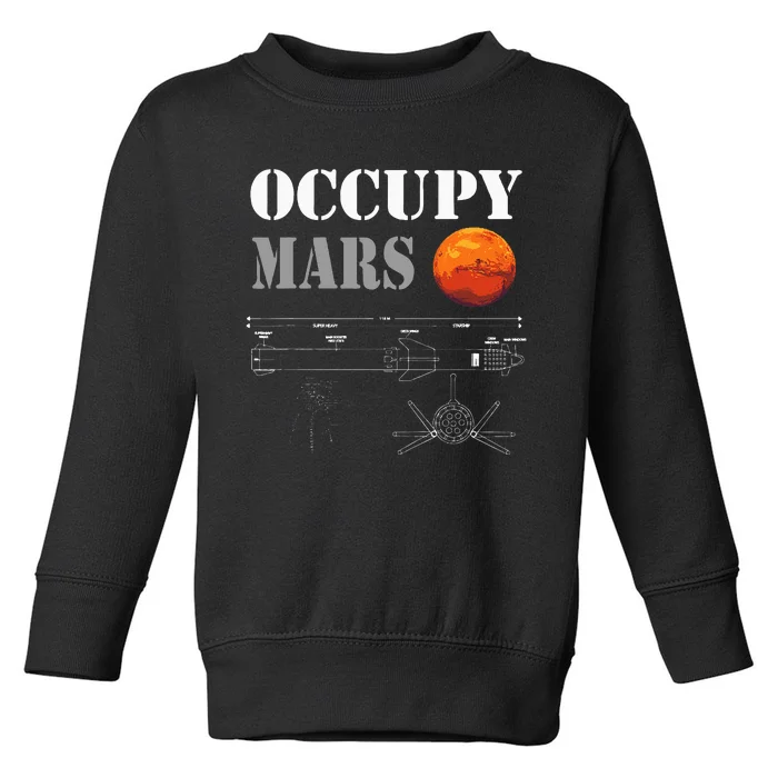 Occupy Mars Starship Rocket Toddler Sweatshirt