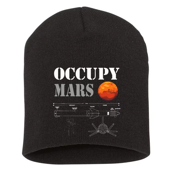 Occupy Mars Starship Rocket Short Acrylic Beanie