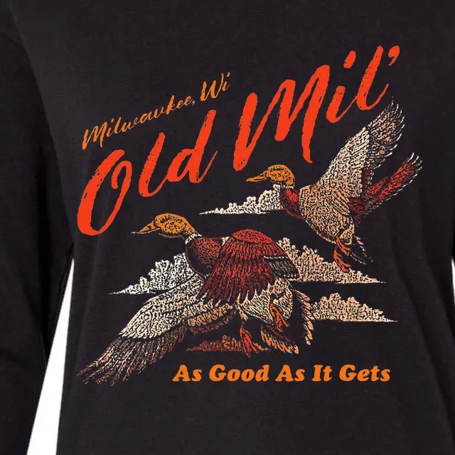 Old Milwaukee Style Old Mil Ducks Womens Cotton Relaxed Long Sleeve T-Shirt