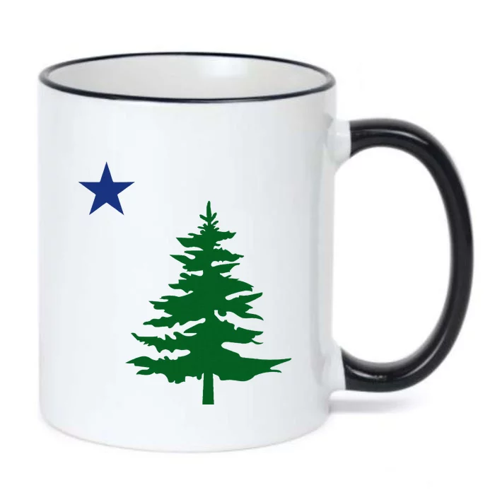 Old Maine State Flag 1901 Pine Tree Star Black Color Changing Mug