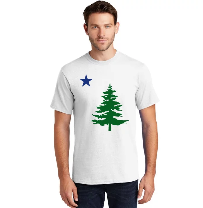 Old Maine State Flag 1901 Pine Tree Star Tall T-Shirt