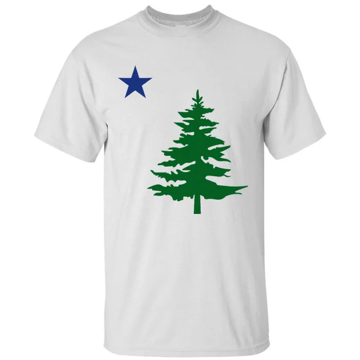 Old Maine State Flag 1901 Pine Tree Star Tall T-Shirt