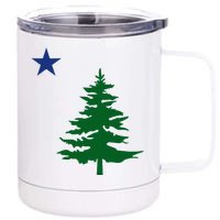 Old Maine State Flag 1901 Pine Tree Star 12 oz Stainless Steel Tumbler Cup